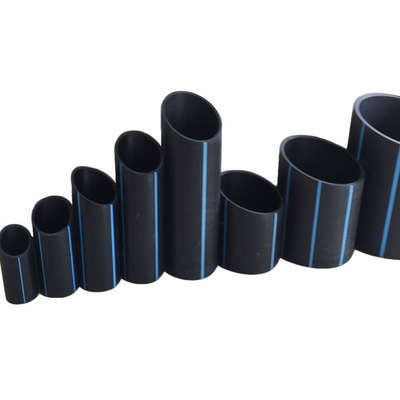 tuyaux d'approvisionnement en eau PE HDPE bleu ou noir à bande bleue pour l'approvisionnement en eau et le drainage à bande bleue PE