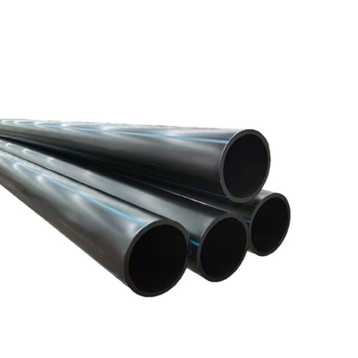 Taille personnalisée tuyaux d'alimentation en eau HDPE épaisseur 2,3 mm-117,6 mm bleu ou noir avec bande bleue