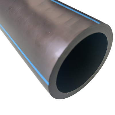 Taille personnalisée tuyaux d'alimentation en eau HDPE épaisseur 2,3 mm-117,6 mm bleu ou noir avec bande bleue